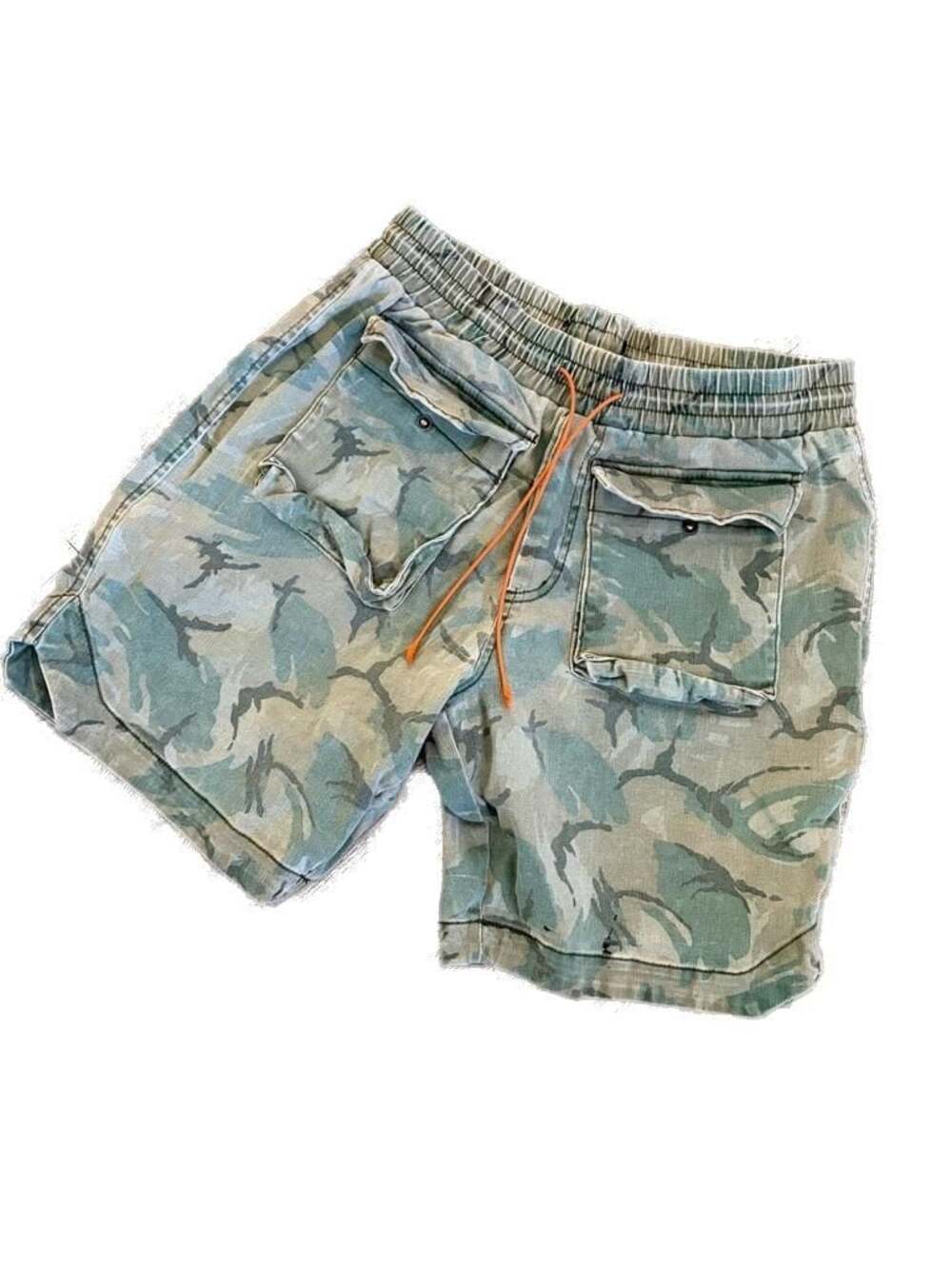 London Vintage Distressed Camo Cargo Shorts with Front pockets 32 Approx M